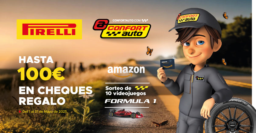 ¡Aprovecha la oferta de Pirelli en Confortauto y llévate hasta 100€ en Cheque Regalo Amazon!